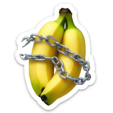 Bananas wrapped in a chain sticker