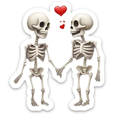 Skeleton couple in love sticker