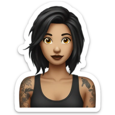 Tattoo dark hair girl sticker