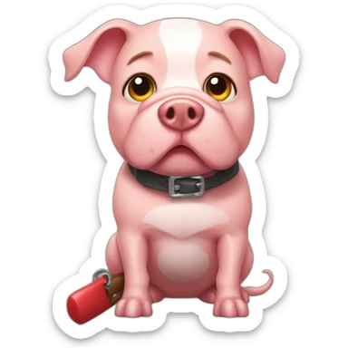 Pig dog with a big tong sticker