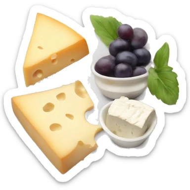 a cheese platter with brie sticker