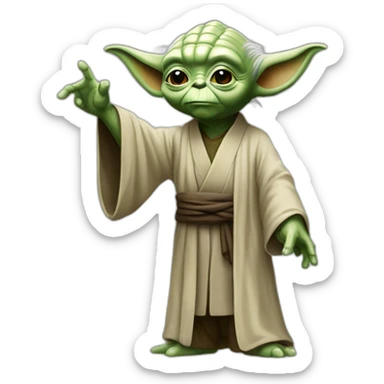 Yoda qui pointe du doigts sticker