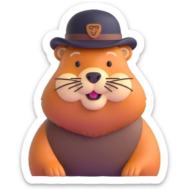beaver with a beard sticker