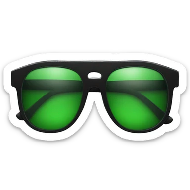 Black sunglasses with the Word „brat“ written in Both glasses in Green Font sticker