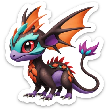 Meloetta-Noivern-Spyro-Toothless-Stitch-Pokémon-Fakémon-creature-hybrid sticker