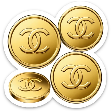 3 chanel coins sticker