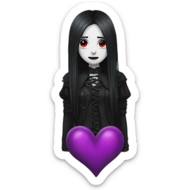 goth heart sticker