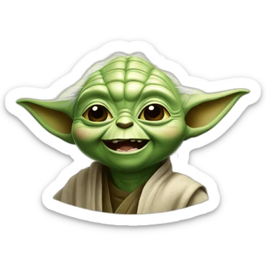 yoda laughing sticker