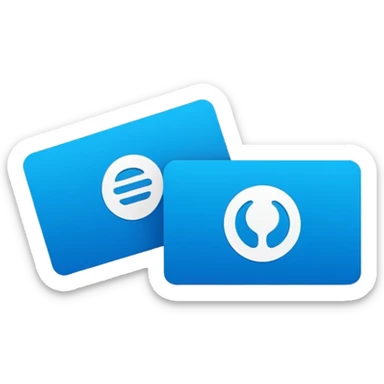 business card with a logo symbol sticker