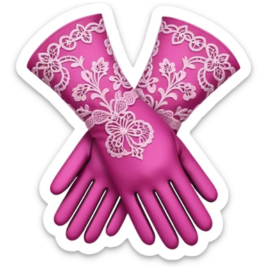 victorian gloves lace pattern pink sticker
