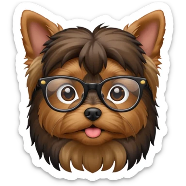 Yorkshire Terrier with glasses sticker