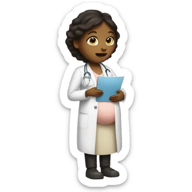 pregnant girl talking with doctor sticker