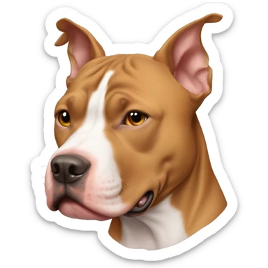 Light brown pitbull with ears cut sticker