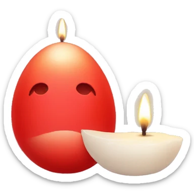 red egg and candle sticker