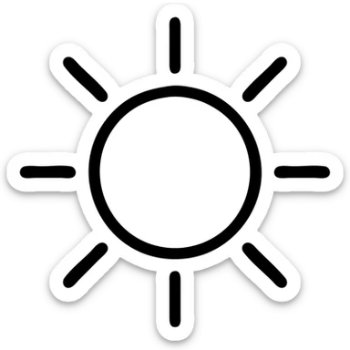 minimalist sun icon with simple lines and no extra details sticker