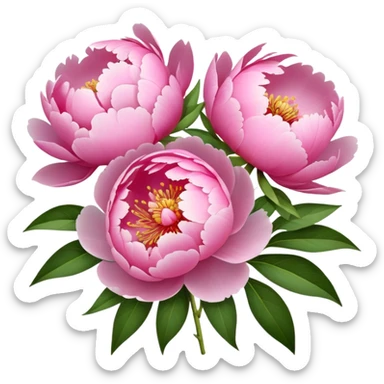 elegant bouquet of pink peonies sticker