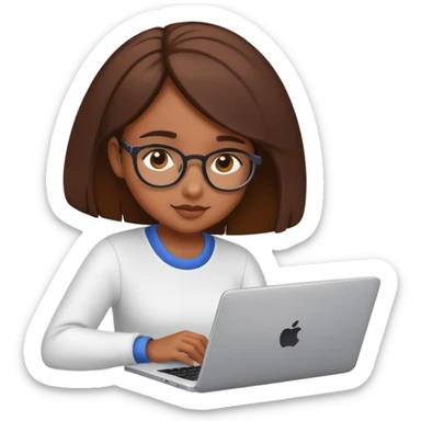 Brown skin girl studying on kaptop sticker