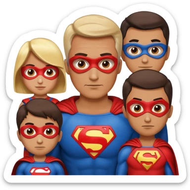 Generate super hero abstract emoji, father in superhero family, more adult sticker