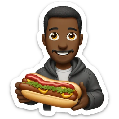 Man eating 5 hotdogs sticker