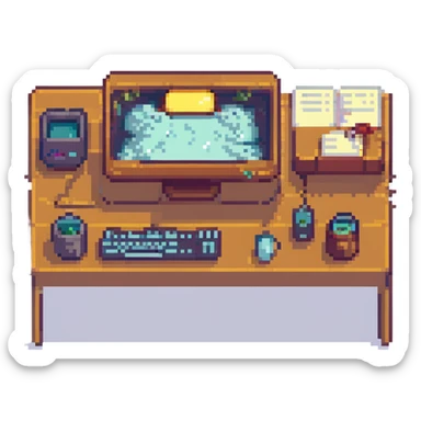 Sleepy desktop with computer zzz
 sticker