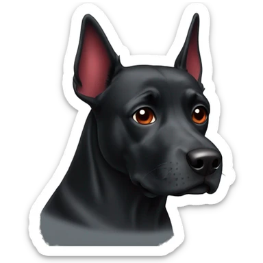 Black dog wearing a red coat sticker