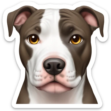 Blue nosed pitbull brown eyes white neck sticker
