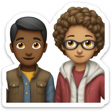 Dos personas besándose y un niño  sticker