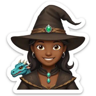 i want a dragonborn black witch cowboy hat and smirk smile sticker