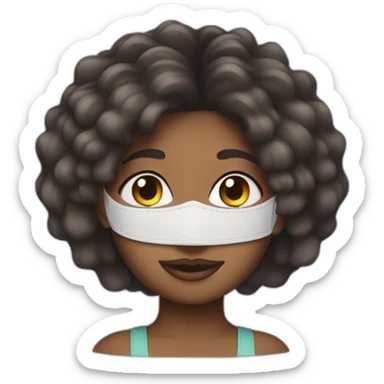 An african american girl with a hair mask sticker