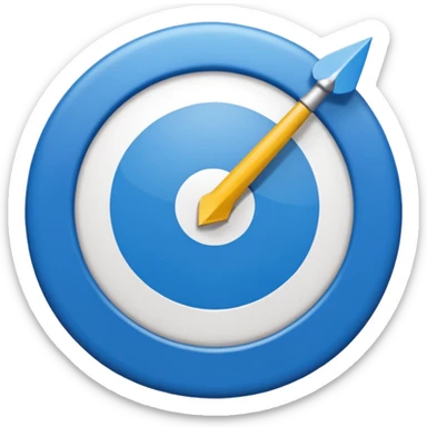 Quiero que hagas un círculo azul y con una flechita en el medio blanca sticker