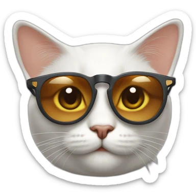 Un chat riche roux qui tient de l'argent avec des lunettes de soleil sticker