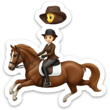 woman-riding-chestnut-dutch-warmblood-horse sticker