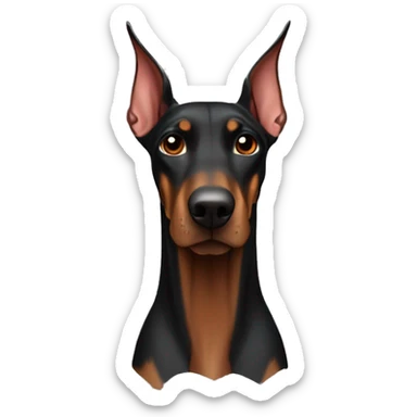 Doberman cut with dark burn sticker