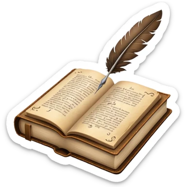 Bible with a quill and ink sticker