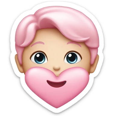 baby Pink heart sticker