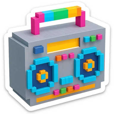 gray boombox sticker