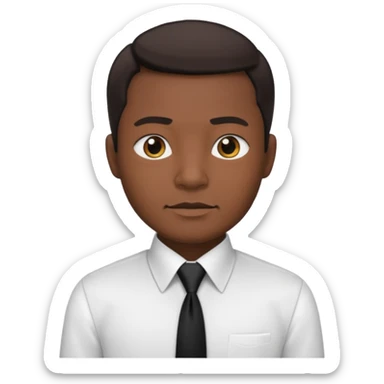 indonesian man in white shirt with black tie sticker