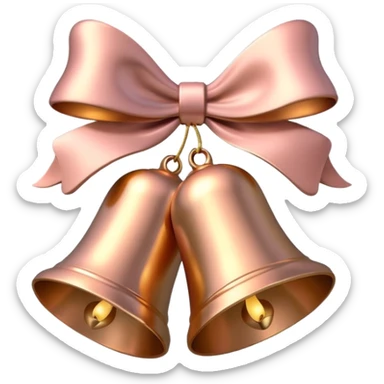 light rose gold christmas bells sticker