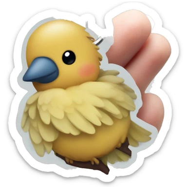 a keychain of a cute baby bird imprint on it  sticker