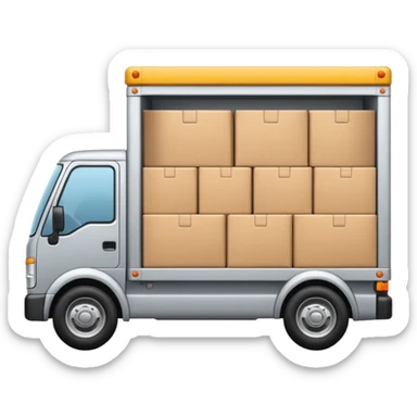 emoji of delivery truck with empty open cargo area sticker