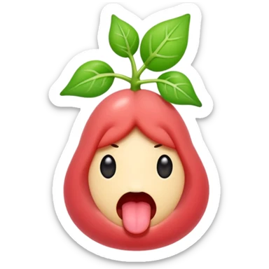 Tongue → tiny vine sprout (playful/sexy) sticker