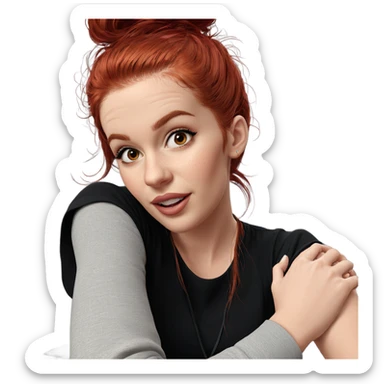 girl with red hair indoors sticker