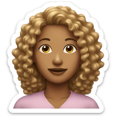 Women with curly long hair sticker