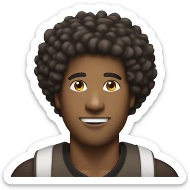 Brown male, dark big afro ,necklace,Nike shoes  sticker