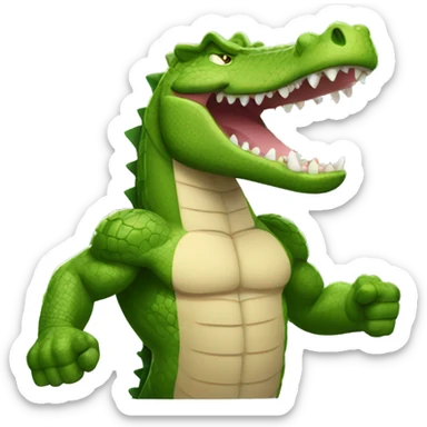 muscular crocodile flexing sticker