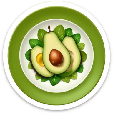 A stylized salad plate in greens or avocado with the hashtag #VogueBody. sticker
