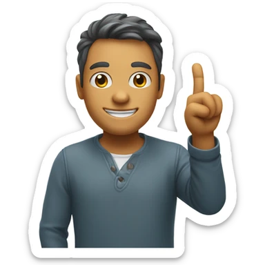 Happy while flipping off sticker