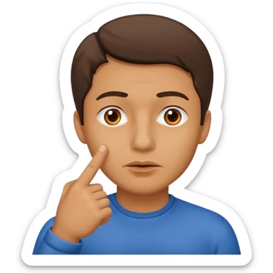 man showing shh to be quiet sticker