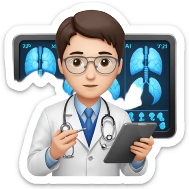 doctor designing an imaging protocol sticker