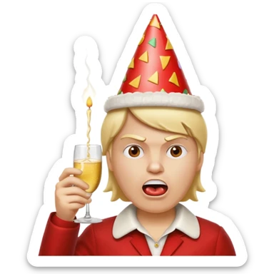 gum deng fat eating hamburur angry mad and red sticker